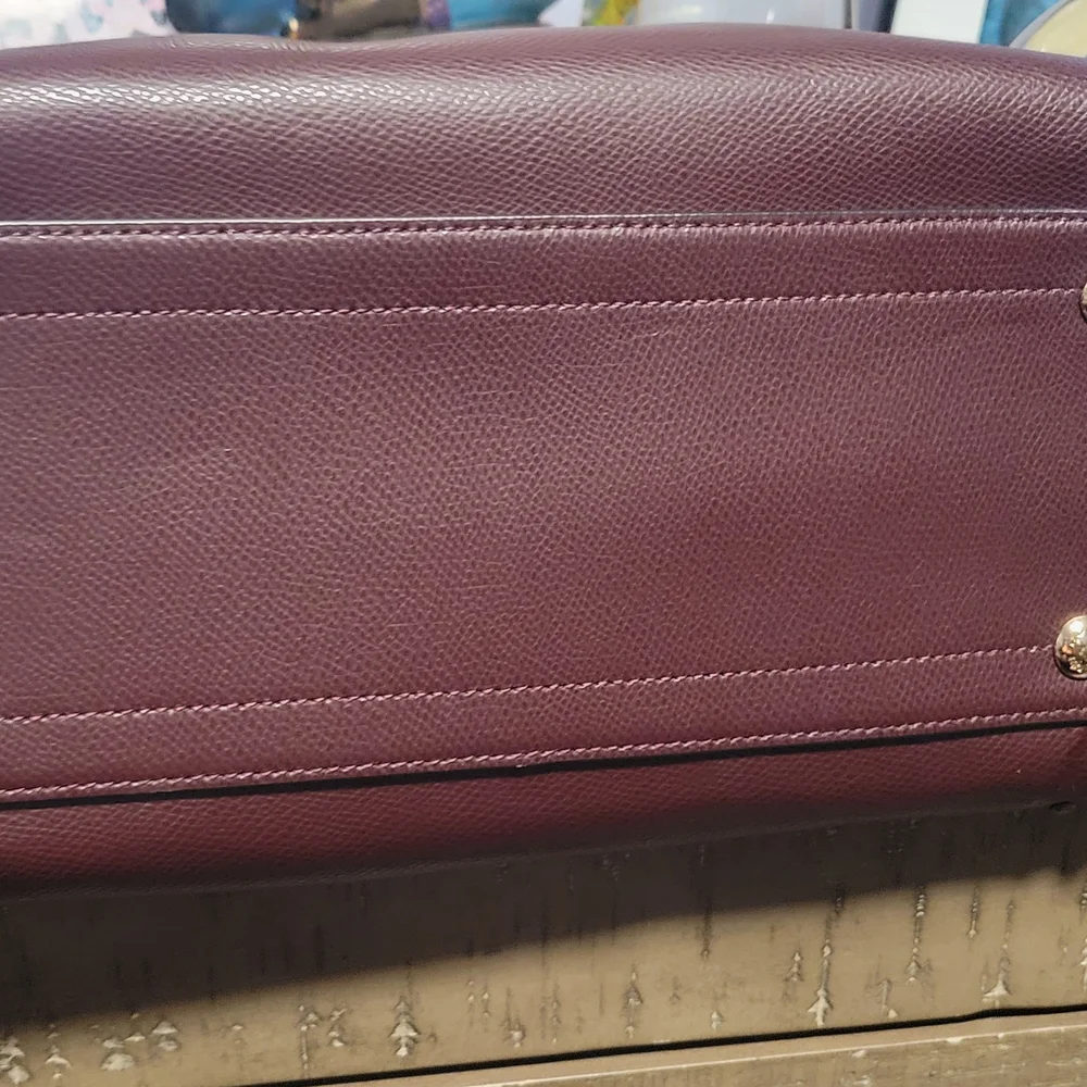COACH Studded Leather Tote Bag in Deep Burgundy - Picture 3 of 7